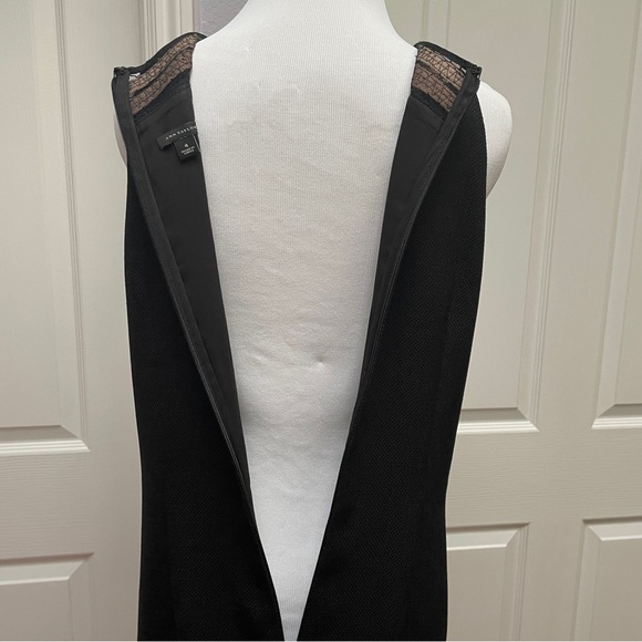 Ann Taylor sheath black dress size 4 with neckline detailing - Picture 4 of 9